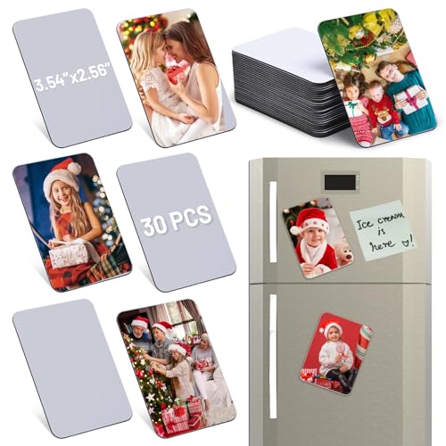 30 PCS Sublimation Blank Magnets, 9 x 6.5 CM Personalized Fridge Magnetic Sublimation Magnets Sublimation Blanks Product Items for DIY Kitchen Microwave Office Wall Door Christmas Holiday Decorative von Lucomb