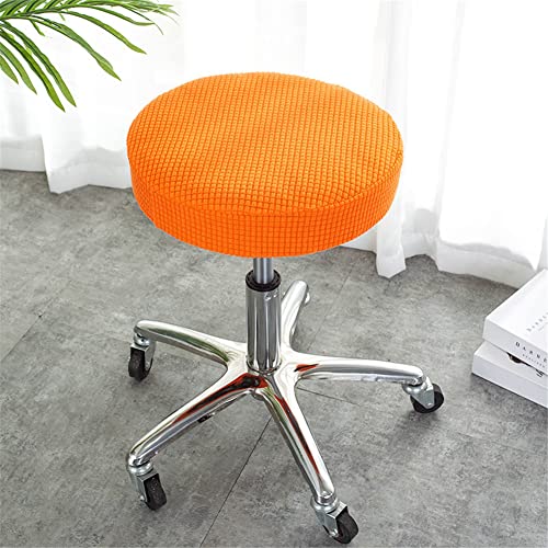 Lukery Rund Stretch Stuhlbezug Stuhlhusse Bezüge Protector Hussen Waschbarer Runder Drehbarer Hocker Schonbezug Sitzbezug für 35-42cm Barhocker Stuhl Hotelstuhl Bürostuhl (1pcs,Orange) von Lukery