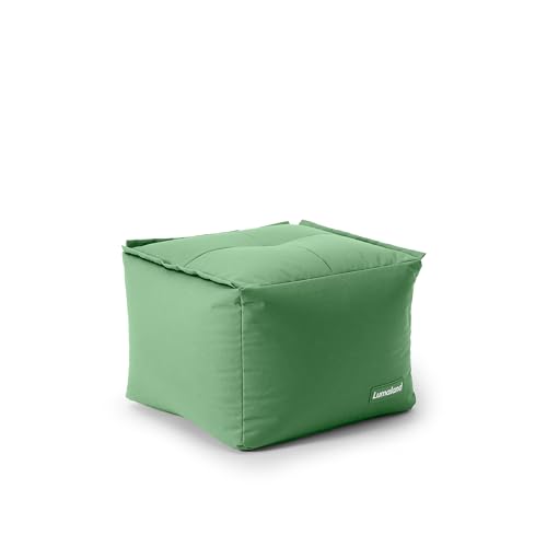 Lumaland Sitzsack-Lounge Modular Pouf | Individuell erweiterbarer & Leichter Hocker | Waschbare & Wasserfeste Sitzmöbel für Innenräume & Garten | Indoor & Outdoor | 54x54x54 cm [Pastellgrün] von Lumaland