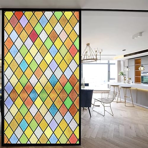 Lumanduo Fensterfolie, Kirche, Privatsphäre, Buntglas, Fensterfolie, farbige Balkon-Fensterverkleidungen, blickdicht, Glasaufkleber, B, 60 x 90 cm von Lumanduo