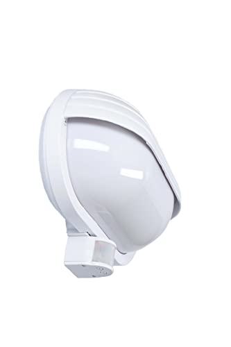 E27 Außenwandleuchte, LED Außenlampe mit Bewegungsmelder, Außenwandlampe IP44, Garten Lampe Sensor (FRODA WEISS) von LumenTEC