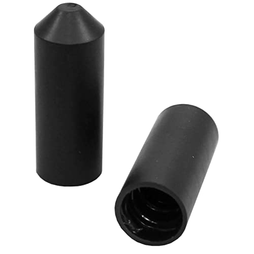 10x Lumonic Warmschrumpf Endkappe 3:1 mit Kleber Schwarz - Hier von: 12mm auf 4mm - Länge: 3,8cm - zum isolieren von Kabelenden von Lumonic
