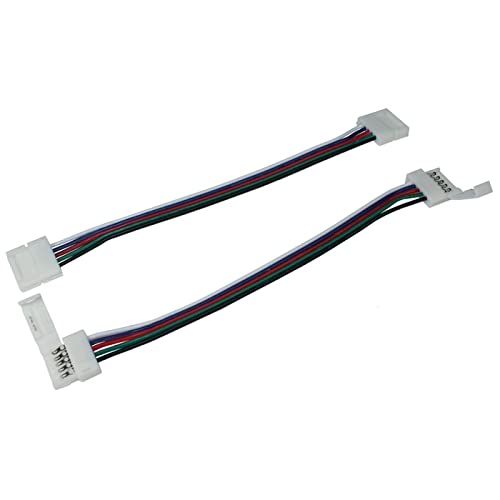5x Verbinder Connector für RGBW RGB+W 10mm LED-Streifen ; 2 Clips + Kabel 30cm von Lumonic