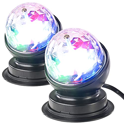 Lunartec Diskolicht: 2er-Set rotierende 360°-Disco-Leuchten mit RGB-LED-Farbeffekten, 3 W (Discokugel Lampe, Partyleuchten, Beleuchtung)… von Lunartec