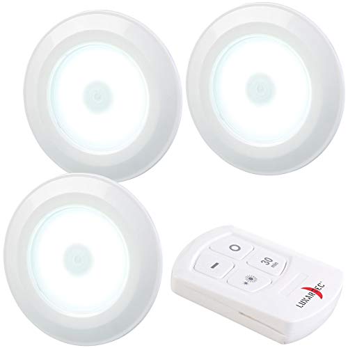 Lunartec Batterieleuchte: 3er-Set superhelle COB-LED-Unterbauleuchten, Timer, 120lm, erweiterbar (LED Batterieleuchte, LED Lampe Batterie, Fernbedienungen) von Lunartec