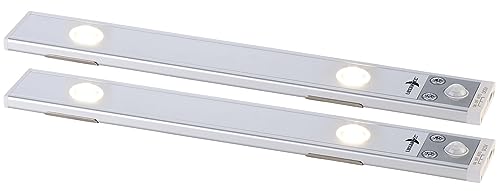 Lunartec LED Lichtleiste: 2er-Set Akku-LED-Unterbauleuchten, CCT, 70 lm, Bewegungssensor (LED-Akku-Lichtleiste, LED-Küchenunterbauleuchte, Lampe mit Bewegungsmelder) von Lunartec