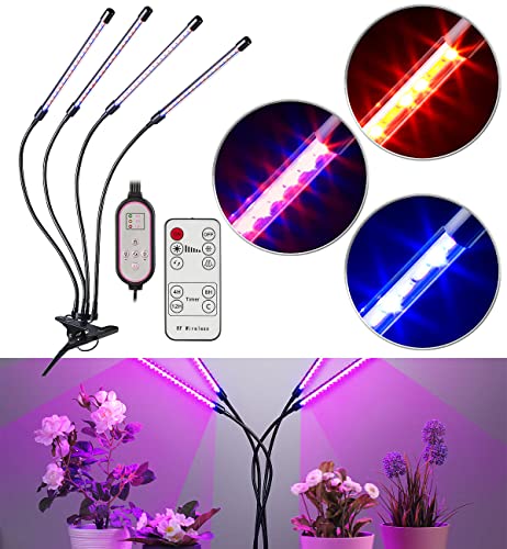 Lunartec Pflanzenbeleuchtung: 4-flammige LED-Pflanzenlampe & Dreibein-Stativ (LED-Pflanzenlampe mit Schwanenhals, dimmbares Pflanzenlicht, Beleuchtung) von Lunartec