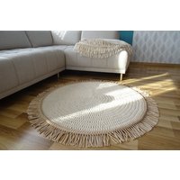 Runder Boho Teppich in Beige - Fürs Kinderzimmer von Lunarug