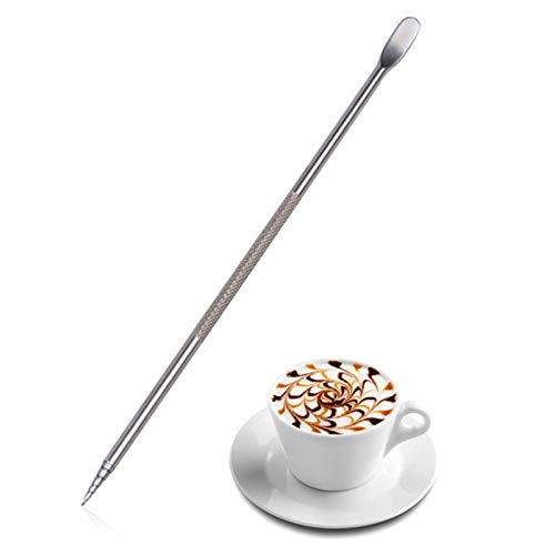 Edelstahl Kaffee Kunst Stift Edelstahl Kaffee Art Pen Kaffee Fancy Stitch Werkzeug Kaffee Latte Dekoration Für Latte Espresso Dekorieren von Luoji