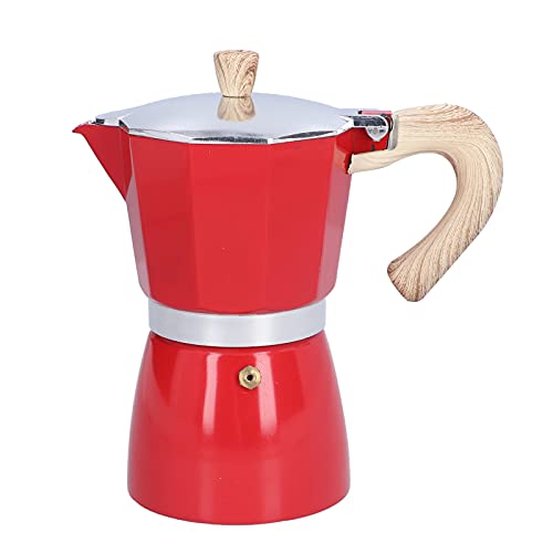 Espressokocher - Italienische Espressomaschine, Herd Kaffeemaschine Mokkakanne Espresso Maker, Aluminium, 6 Tassen/300mL(Rot) von Luqeeg