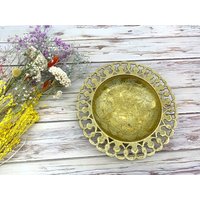 Dekoratives Vintage-Tablett, Teller Oder Schale Aus Messing Mit Gravur. Ideal Zum Präsentieren Von Schmuck Schlüsseln von LuxAntiqueMetals