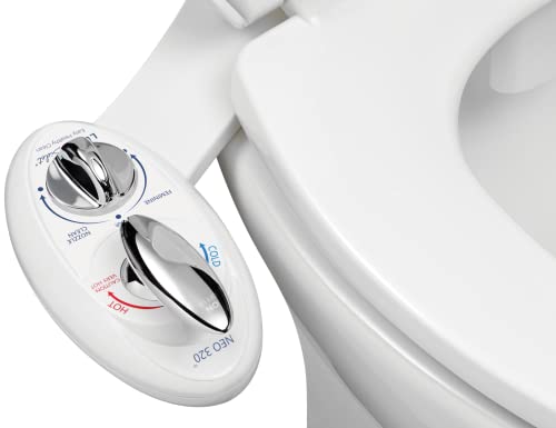 LUXE Bidet NEO 320 – Warm- und Kaltwasser, selbstreinigend, Doppeldüse, nicht elektrischer Bidet-Aufsatz für Toilettensitz, einstellbarer Wasserdruck, Heck- und Feminine-Waschung, Hebelsteuerung von Luxe Bidet