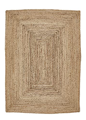 -LUXOR- living Naturteppich Salo Teppich aus Jute und Baumwolle, Farbe:Natur, Größe:60 x 110 cm von -LUXOR- living