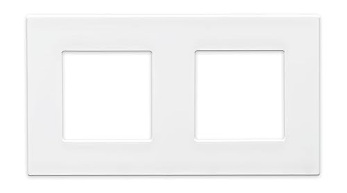 LUXUS-TIME Nur Rahmen Kunststoff Wandblenden Lichtschalter Blenden Schalterleisten für Touchschalter, Steckdosen, Unterputz Dosen Kunststoffrahmen Weiß, Schwarz (2-Fach, Weiß-Kunststoff) von Luxus-Time