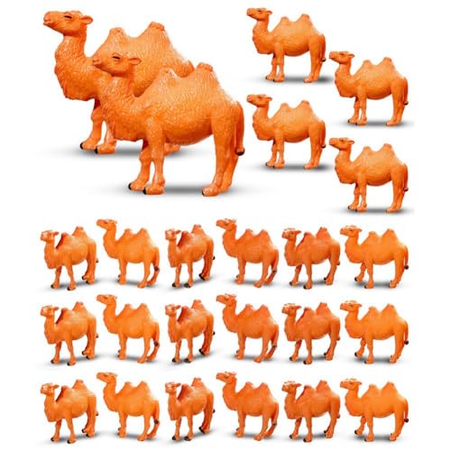 Lwaviwer 24 StüCk Kamelfiguren, Miniaturspielzeug, Kamelmodelle, Tierfiguren für Kuchendekorationen, Heim-Desktop-Ornamente, Dekoration von Lwaviwer