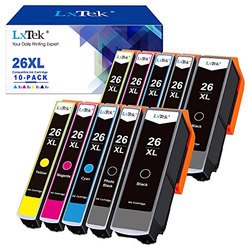 LxTek 26XL Druckerpatronen Kompatibel für Epson 26XL Multipack für Epson Expression Premium XP-600 XP-620 XP-510 XP-520 XP-820 XP-810 XP-800 XP-605 XP-615 XP-700 XP-720 XP600 XP620 (10er-Pack) von LxTek