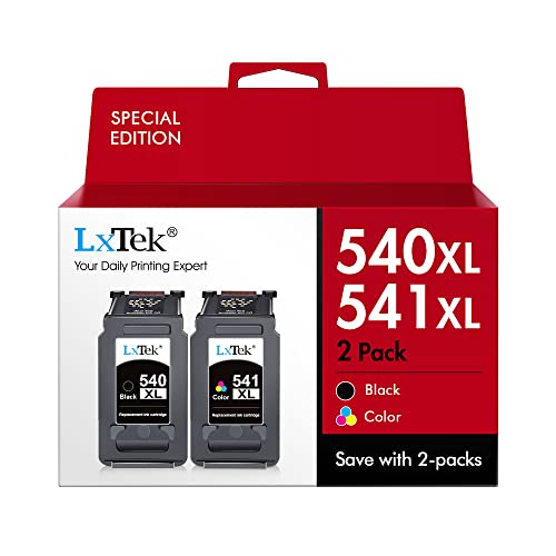 LxTek 540 541 XL Wiederaufbereitet Tintenpatrone Kompatibel für Canon Druckerpatronen 540 541 PG-540XL CL-541XL für Pixma TS5150 MG3650 MG3600 MG4250 MX475 MX375 MX535 MG3150 MG3500 MG3550 (2er-Pack) von LxTek