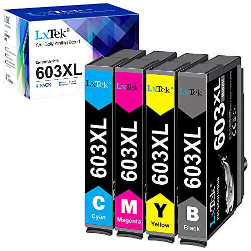 LxTek 603 XL Multipack Kompatibel für Epson 603XL 603 Druckerpatronen für Epson Expression Home XP-3100 XP-4100 XP-4105 XP-2100 XP-2105 XP-3105 Workforce WF-2830 WF-2850 WF-2810 WF-2835 (4er-Pack) von LxTek