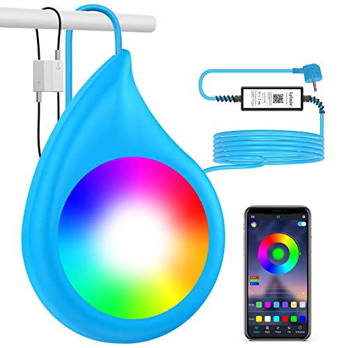 LED Poolbeleuchtung Unterwasser für Aufstellpool, 10W RGB Dimmbar Farbwechselnde Einhänge Poolscheinwerfer mit APP-Kontrolle, Kompatibel für Stahlrahmen & Stahlwandpool,IP68 Wasserdicht,8m Kabel,12V von LyLmLe