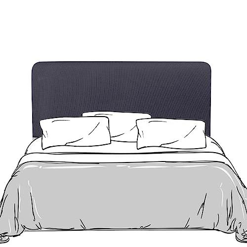 Lydevo Bett Kopfteil Hussen Bettkopfteil Bezug Stretch Dehnbare Bettkopfteil Weicher Staubdicht Jacquard Kopfteil Schonbezug Protektor Kopfteilbezug für Gepolsterte Kopfteil 150cm-170cm,Dunkelgrau von Lydevo