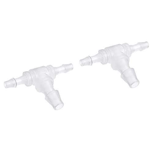 M METERXITY 2 Pack Schlauch Anschlüsse - 4x6x4mm AD T-Stück Plastik Rohr Anschlüsse Anwenden zu Wasser Kraftstoff Durchsichtig (T Förmig 3 Wege) von M METERXITY