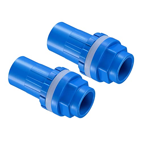 M METERXITY 2Stk PVC 1/2" Außengewinde Rohr Verschraubung Wasser Rohr Verbinder DN15 Gerade Rohrverbinder Anwendbar Wasser Tank (0.8" Blau) von M METERXITY