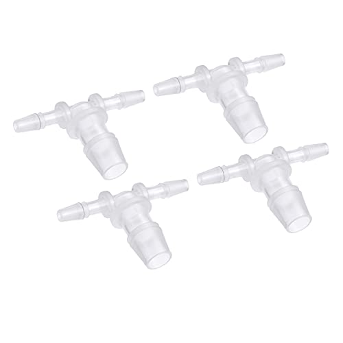 M METERXITY 4Stk Schlaucharmaturen 4x10x4mm ADT Stück Kunststoff Rohr Verbinder für Kraftstoffwasser Transparent(T Förmig 3 Wege) von M METERXITY