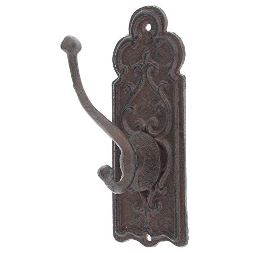 MACOSA SA05082 Garderoben-Haken Landhausstil Gußeisen Dunkelrostfarben Deko-Haken Nostalgie Wand-Haken Kleiderhaken Handtuchhaken Schlüssel-Haken von MACOSA HOME