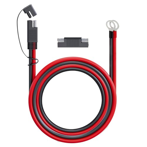 MADCATZ Kabelverbinder 10 AWG 1,5 m SAE auf O-Ring-Klemme, Kabelbaum, Verlängerungskabel, 40 A, Schnelltrennung für Akku-Ladegerät, Auto (Set 1 Pack/1 Abdeckung/1 Adapter) von MADCATZ