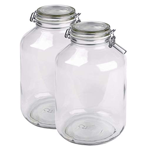 MÄSER 926240 Gothika, Einmachgläser groß, 2er Set à 4,8 l, made in Germany, Vorratsgläser mit Deckel und Drahtbügel zum luftdichten Aufbewahren, Einkochen und Einlegen, Glas, transparent MÄSER 926240 Gothika, Einmachgläser groß, 2er Set à 4,8 l, made in Germany, Vorratsgläser mit Deckel und Drahtbügel zum luftdichten Aufbewahren, Einkochen und Einlegen, Glas, transparent von MÄSER