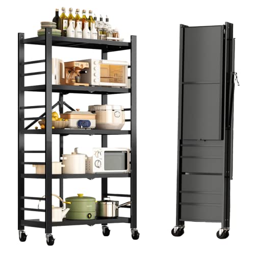 MAGIC SELECT Regal zu Lagern. Modulares Mehrzweckregal. Regal mit Rädern. Klappbares Standregal. Möbel für Küche, Bad, Schlafzimmer, Wohnzimmer mit 5 Ablagefächern. von MAGIC SELECT