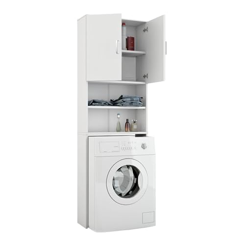 MAGIC SELECT Schrank für Waschmaschine. Oberes Regal für Waschmaschine oder Toilette. Hoher Badezimmerschrank, platzsparend. 4-stufiges Aufbewahrungsregal für Trockner. von MAGIC SELECT