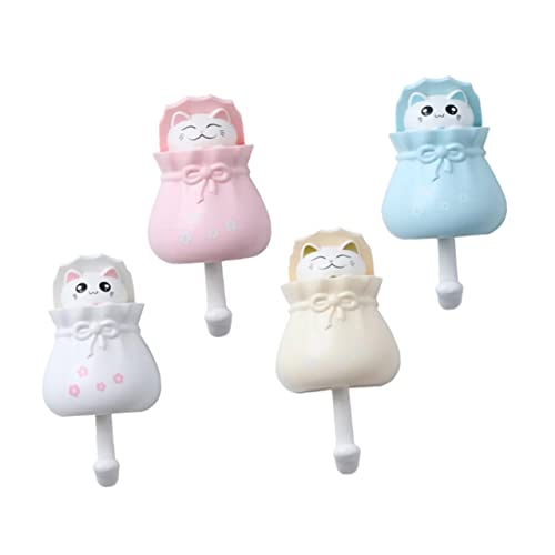 MAGICLULU 4 Stück Kreative Wandhaken Niedliche Katzen Wandhaken Selbstklebende Dekohaken für Badezimmer Küche Schränke Retractable Design Hochwertiges Kunststoffmaterial Gelb Weiß Blau Rosa MAGICLULU 4 Stück Kreative Wandhaken Niedliche Katzen Wandhaken Selbstklebende Dekohaken für Badezimmer Küche Schränke Retractable Design Hochwertiges Kunststoffmaterial Gelb Weiß Blau Rosa von MAGICLULU