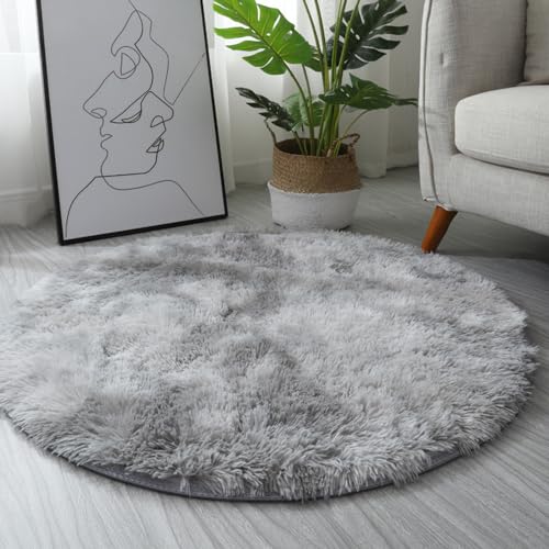 MAIFURUN Runder Plüschteppich, Wohnzimmerteppiche, Rutschfester, weicher, Flauschiger Teppich,Waschbare Shaggy-Pad-Bodenmatte für Schlafzimmer, Wohnzimmer und Kinderzimmer,C- 160 * 160CM von MAIFURUN