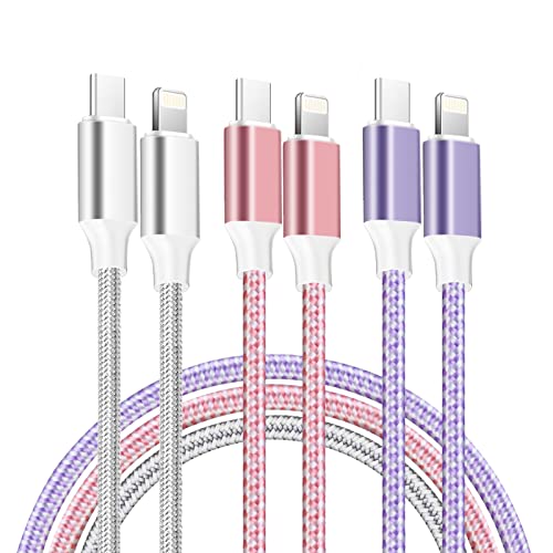 iPhone Schnellladekabel,[3Pack 2M ] Apple MFi Zertifiziertes iPhone PD kabel iPhone Ladekabel Nylon geflochten Kompatibel mit iPhone 14/13/12 PRO Max/11/XS/Max/XR/X/8/7 von MAIMEITE