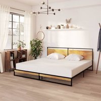 Bettgestell Doppelbett Bett für Schlafzimmer Metall 200x200 cm DE48358 von MAISONCHIC