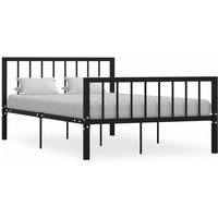 Bettgestell Doppelbett Bett für Schlafzimmer Schwarz Metall 120x200 cm DE17867 von MAISONCHIC