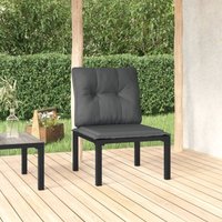 Gartenstuhl Gartensessel Stuhl für Garten Terrasse Balkon mit Kissen Schwarz und Grau Poly Rattan DE64360 von MAISONCHIC