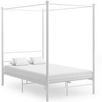 Himmelbett Doppelbett Bett für Schlafzimmer Weiß Metall 120x200 cm DE95134 von MAISONCHIC