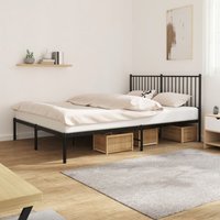 Maisonchic - Bettgestell mit Kopfteil, Doppelbett, Schlafzimmerbett Metall Schwarz 160x200 cm LLLA165316 von MAISONCHIC