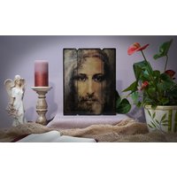 Ikone Jesus Christ Leichentuch Von Turin Handgemacht Ikonenicona Perfektes Geschenk, Religiöses Bild, Hochzeitsgeschenk, Taufegeschenk von MAJKworkshop