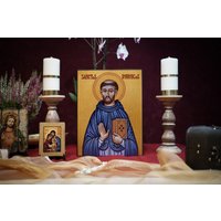 Ikone Saint Dominic Handgemachte Ikonen Icon Patron Handgemachte Ikone, Perfektes Geschenk, Religiöses Bild, Schöne Religiöse von MAJKworkshop