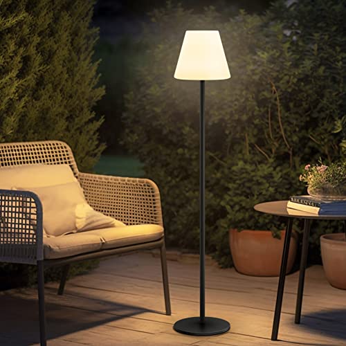 Solar Stehlampe Outdoor&Innen Outdoor Stehlampe mit Lichtsensor Dimmbar Outdoor Lampe Warmweiß RGB USB Aufladbar, Wasserdicht IP 65 Lampe für Terrasse Idealess Dekor für Haus Hotel Esstisch Garten von MALUX