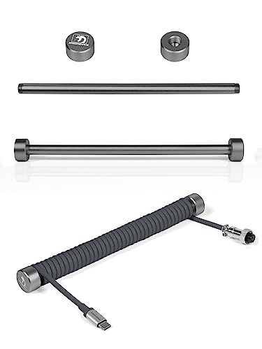 MAMBASNAKE RC01 Custom Fester Stab für Spiral Tastaturkabel – CNC Aluminum Winder für Spiral Kabel, Management-Stange für Mechanisch Tastaturkabel, Metall Gewichtsstange - 7,68 Zoll Länge - Schwarz von MAMBASNAKE