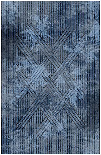 MANI TEXTILE - Teppich Fisun, Blau, Maße – 200 x 300 cm von MANI TEXTILE