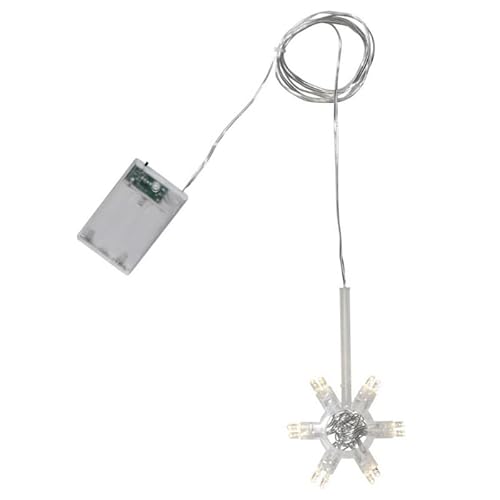 MARELIDA Lichterstern LIGHTY - D: 8,5cm - 12 warmweiße LEDs - Transparentes Kabel - Batterie - Timer von MARELIDA