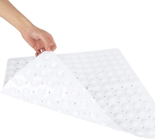 Duschmatte Rutschfest Saugnäpfen PVC Duscheinlage: Grau 80X80 Cm Antirutschmatte Ablauflöchern Badewannenmatte mit Ablauflöchern, Bpa Frei Schimmelresisten Maschinenwaschbar, für Badezimmer Badewannen von MARIBUR