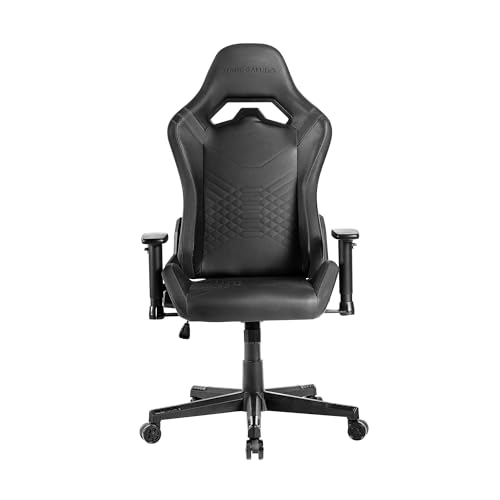 Mars Gaming MGC-PRO, Professioneller Gaming-Stuhl, PU-Leder-Oberfläche, 2D-Armlehnen und 135° Verstellbare Rückenlehne, Soft-Touch Lenden- und Nackenkissen, XL-Rollen und Klasse 4 Gasfeder, Schwarz von MARSGAMING