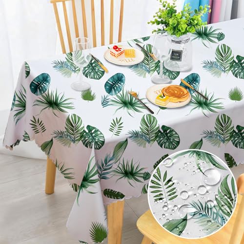 Tischdecke Abwaschbar Rechteckig, Hawaiian Palmblätter Fleckschutz Wasserdicht Tischdecken Florals Garten Tischdecken für Draußen Küche Party Deko Hochzeiten oder Haushalt 110x140cm von MAST DOO