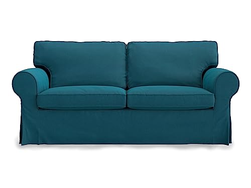 MASTERS OF COVERS Sofabezug für IKEA Ektorp 2-Sitzer, Dunkler Ozean Sofa überzug Ektorp Couch überzug aus Polyester Petite, Ektorp 2er Sofa Cover, 179x88x88cm von MASTERS OF COVERS
